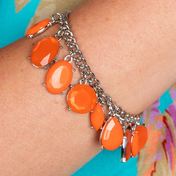 paparazzi Jewelry - Serendipitous Shimmer - Orange Bracelet